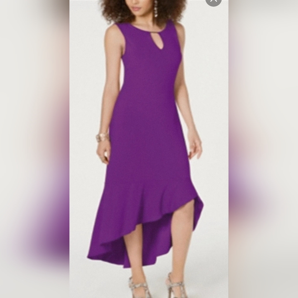 Thalia Sodi Women's Flounce Hem Maxi Dress Purple